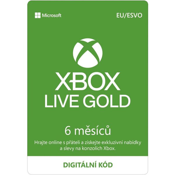 Microsoft Xbox Live Gold na 6 měsíců