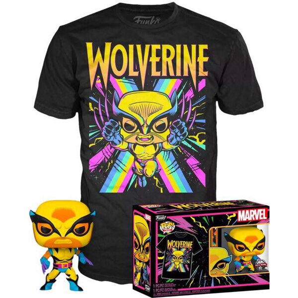 Funko Marvel: Wolverine Blacklight POP! & Tee Box L