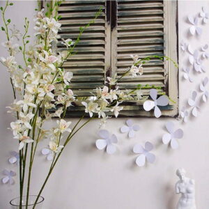 Sada 12 bílých adhezivních 3D samolepek Ambiance Flowers. Nejlepší vtipy na světě na každý den.