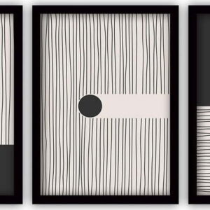 Sada 3 obrazů v černém rámu Vavien Artwork Black 35 x 45 cm. Nejlepší vtipy na světě na každý den.