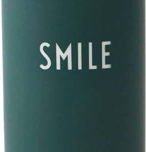 Tmavě zelená porcelánová váza Design Letters Smile
